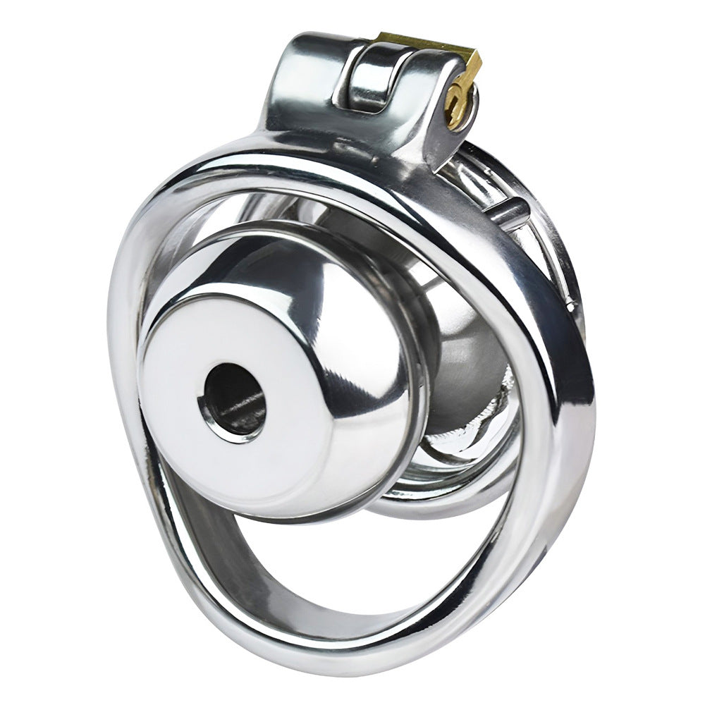 Steel Inverted Chastity Cage with Detachable Silicone Catheter