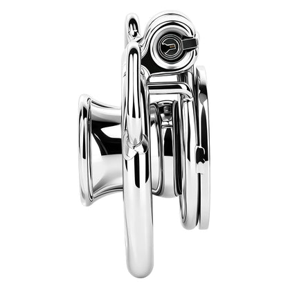 Mirror Polish Flat and Inverted Chastity Cage – Inverted Short (36 mm) side profile without belt