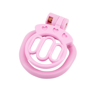 Plastic Mini Chastity Cage with 4 Base Rings