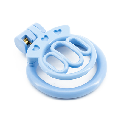 Plastic Mini Chastity Cage with 4 Base Rings