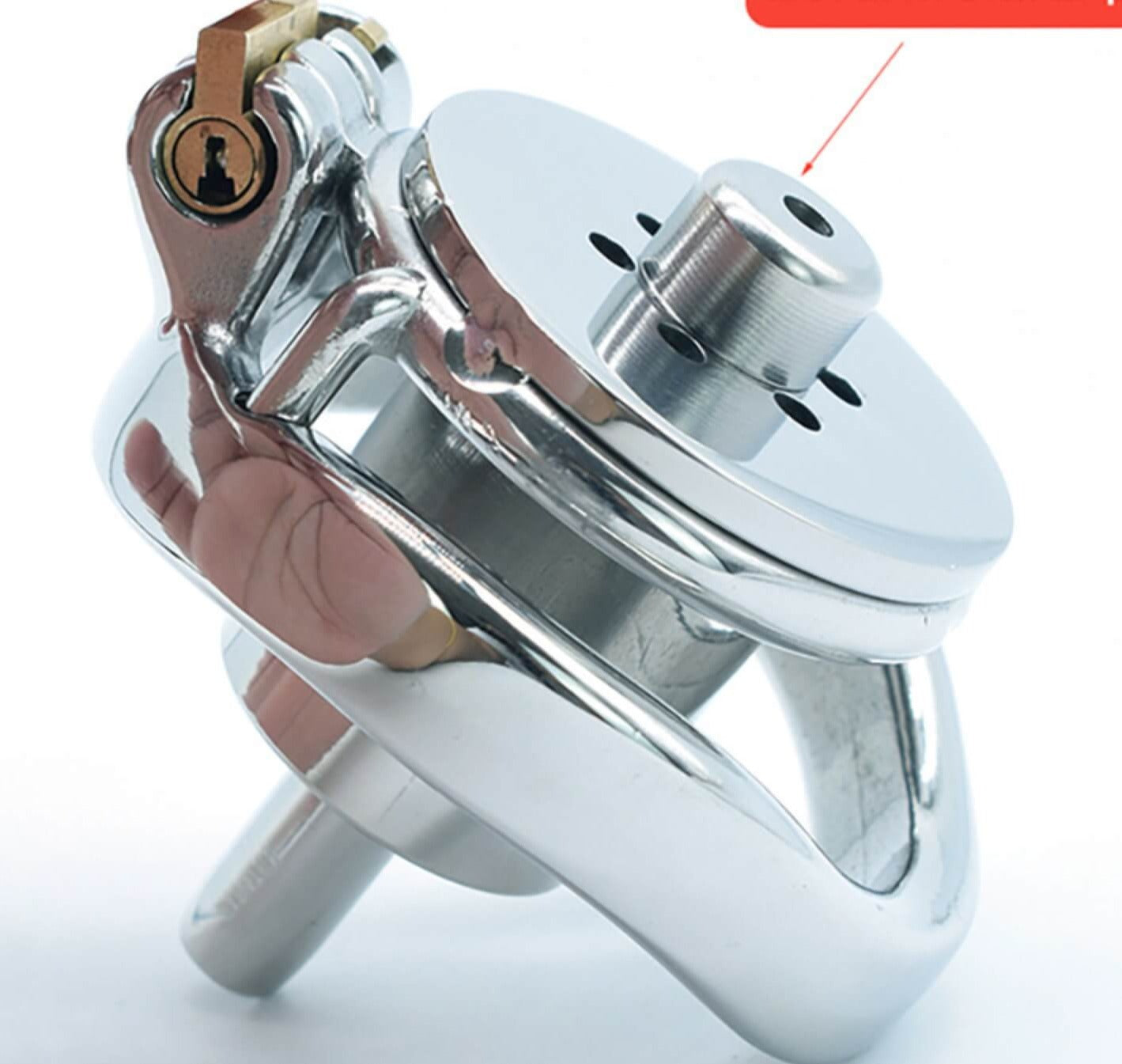 Small Inverted Chastity Cage with Removable Metal Catheter