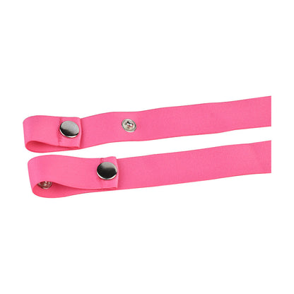 Discreet Flat Chastity Cage with Metal Catheter and Nylon Belt - Pink