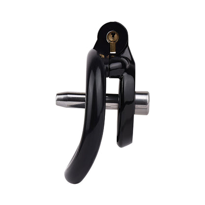 Discreet Flat Chastity Cage with Metal Catheter and Nylon Belt - Black