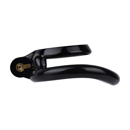 Discreet Flat Chastity Cage with Metal Catheter and Nylon Belt - Black