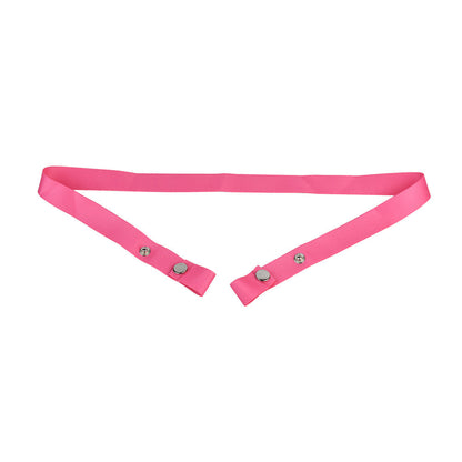 Discreet Flat Chastity Cage with Metal Catheter and Nylon Belt - Pink