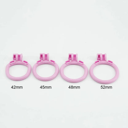 Plastic Small Inverted Chastity Cage with 4  Base Rings