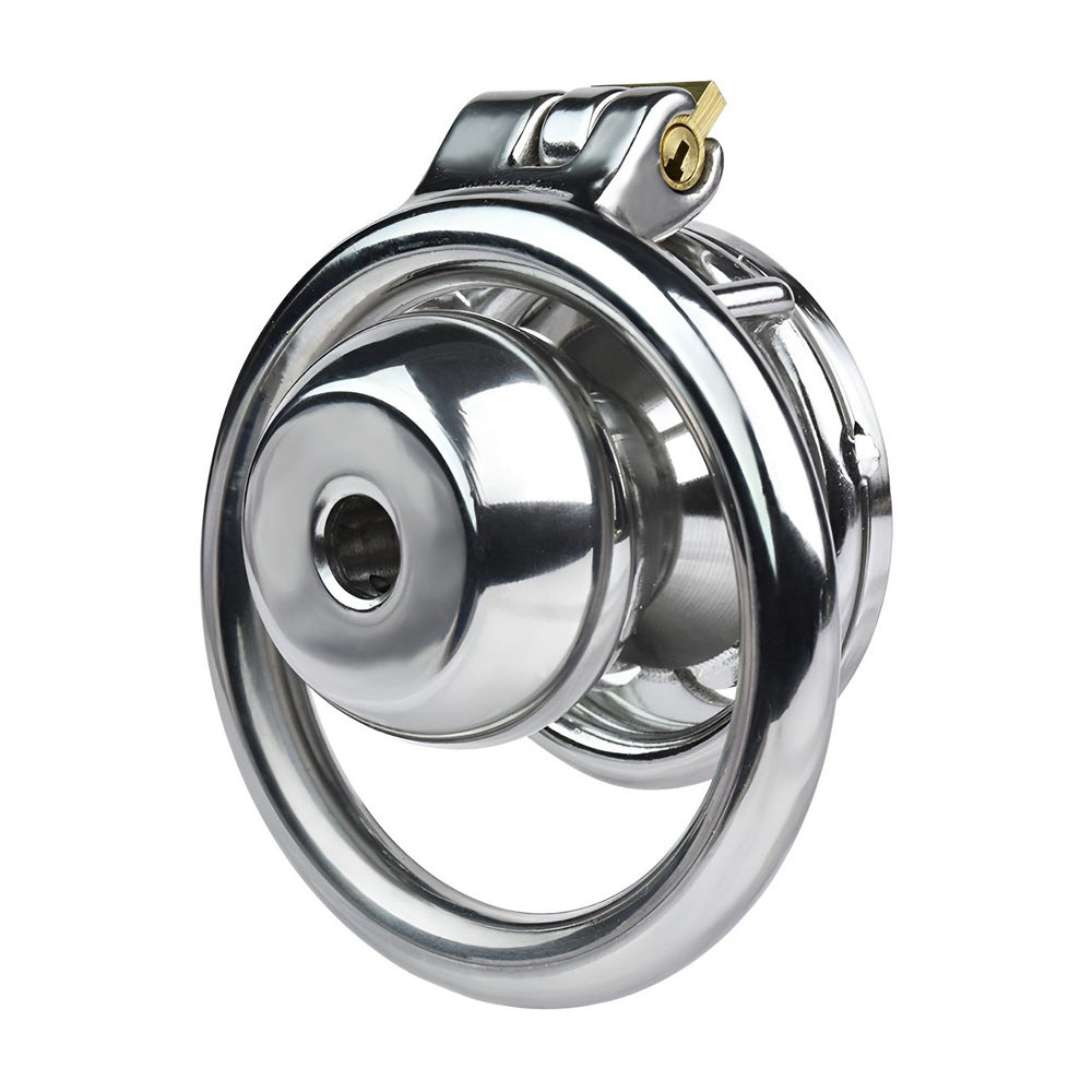 Steel Inverted Chastity Cage with Detachable Silicone Catheter