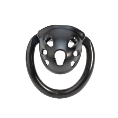 Black oval ventilated cage front view