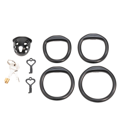 Oval ventilated cage configuration 4 and included accessories