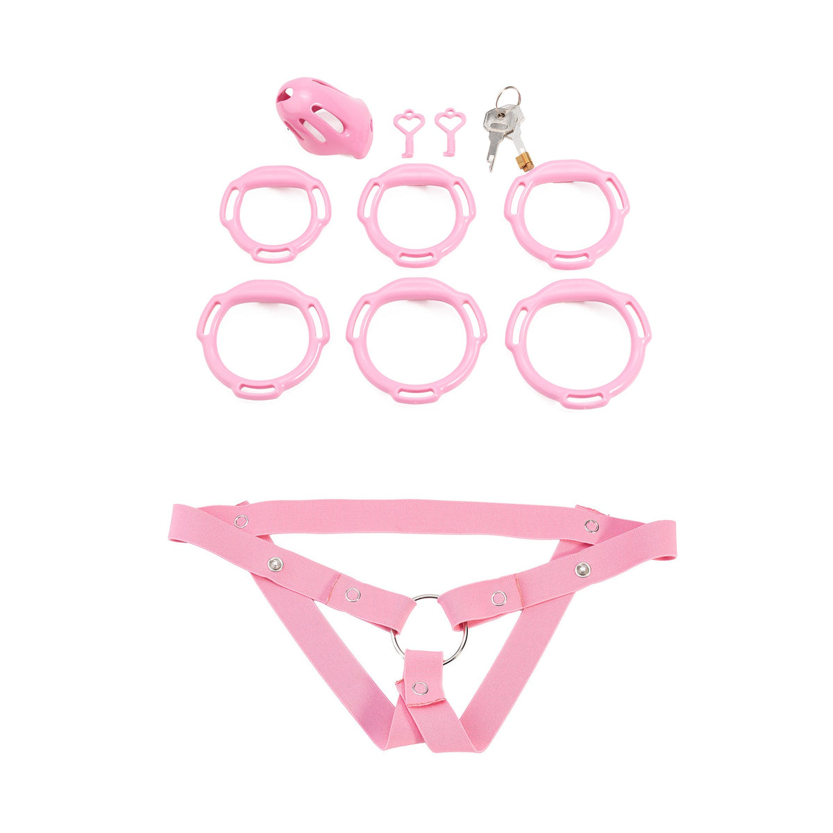 Oval ventilated cage configuration 15 and included accessories