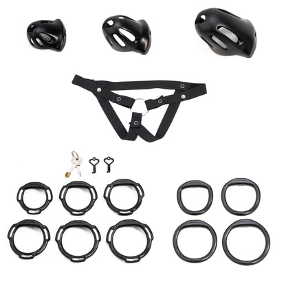 Oval ventilated cage configuration 20 and included accessories