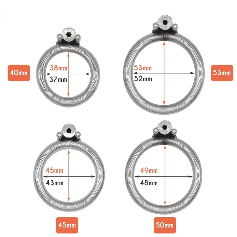 Metal Inverted Male Chastity Cage with Removable Urethral Plug and Belt