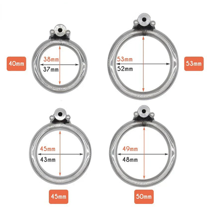 Metal Inverted Male Chastity Cage with Removable Urethral Plug and Belt