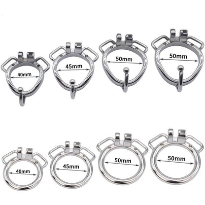 Breathable Metal Negative Inverted Chastity Cage with PU Strap