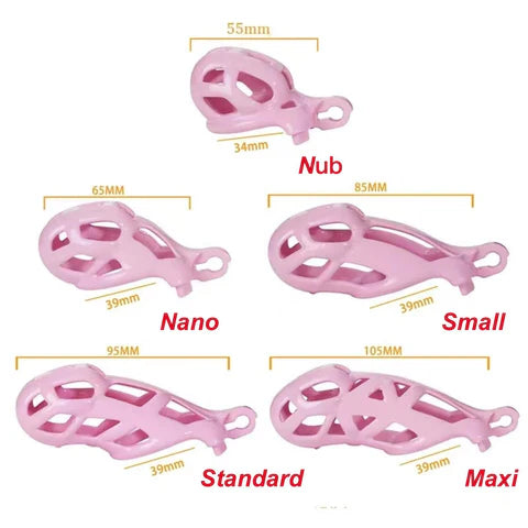 3D Printed Pink Chastity Cage For Sissy