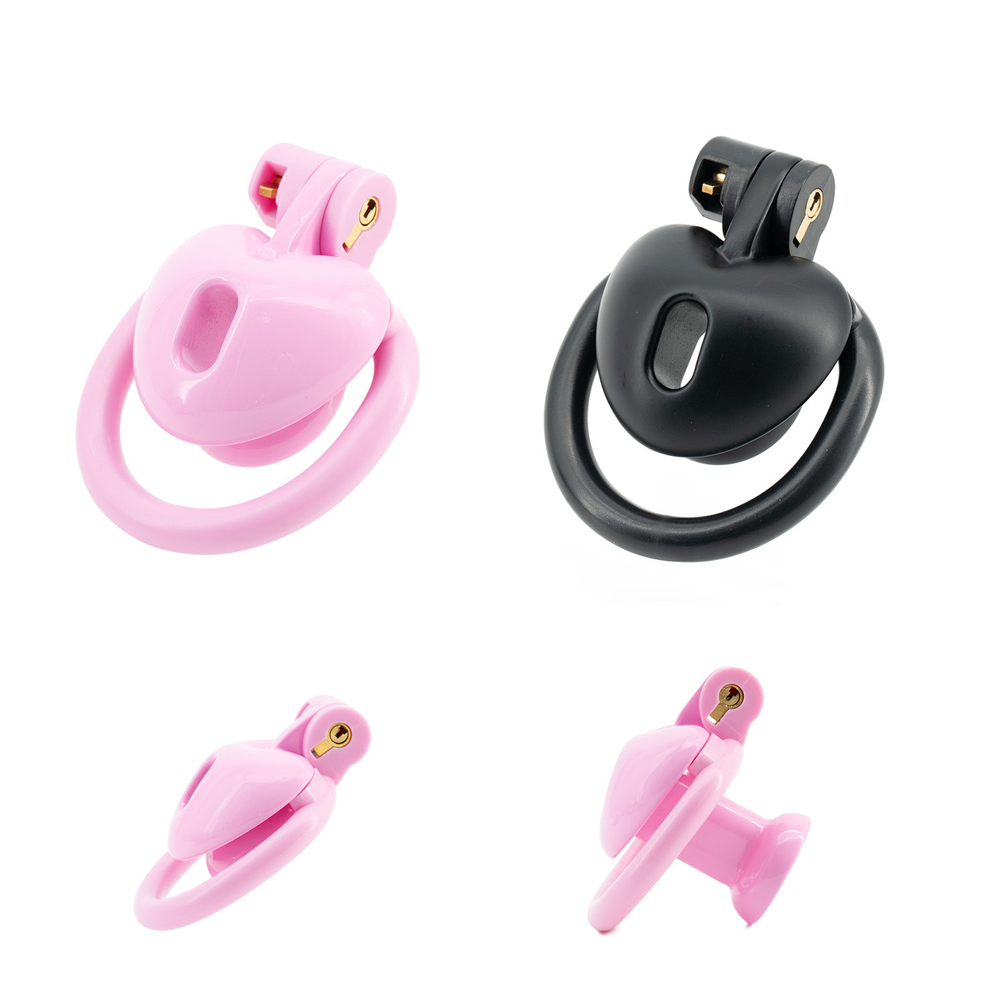 Cute Heart-Shaped Chastity Cage – Inverted & Flat (Pink or Black)