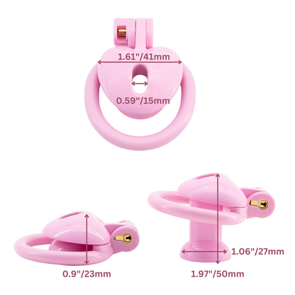 Cute Heart-Shaped Chastity Cage – Inverted & Flat (Pink or Black)