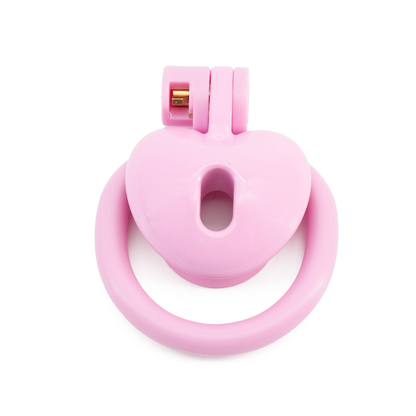 Cute Heart-Shaped Chastity Cage – Inverted & Flat (Pink or Black)