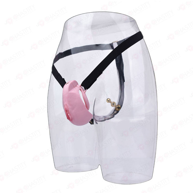 Pussy Cock Cage With Wearable Butt Plug