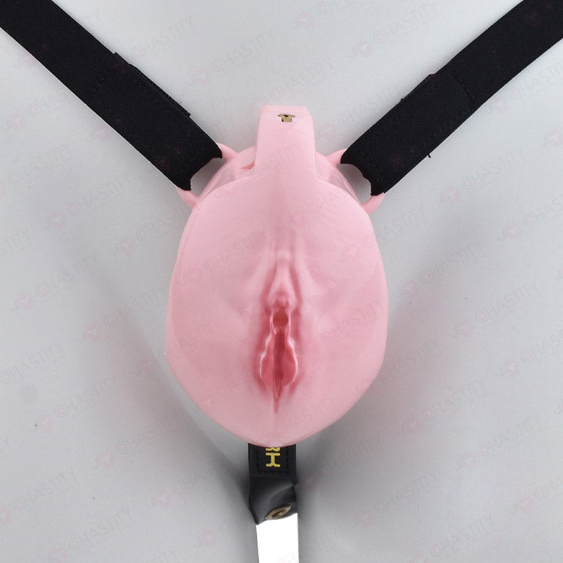 Pussy Cock Cage With Wearable Butt Plug