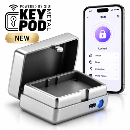 QIUI Remote Unlock Key Box – App-Controlled Metal Key Pod