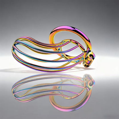 Rainbow Long Banana Chastity Cage 5