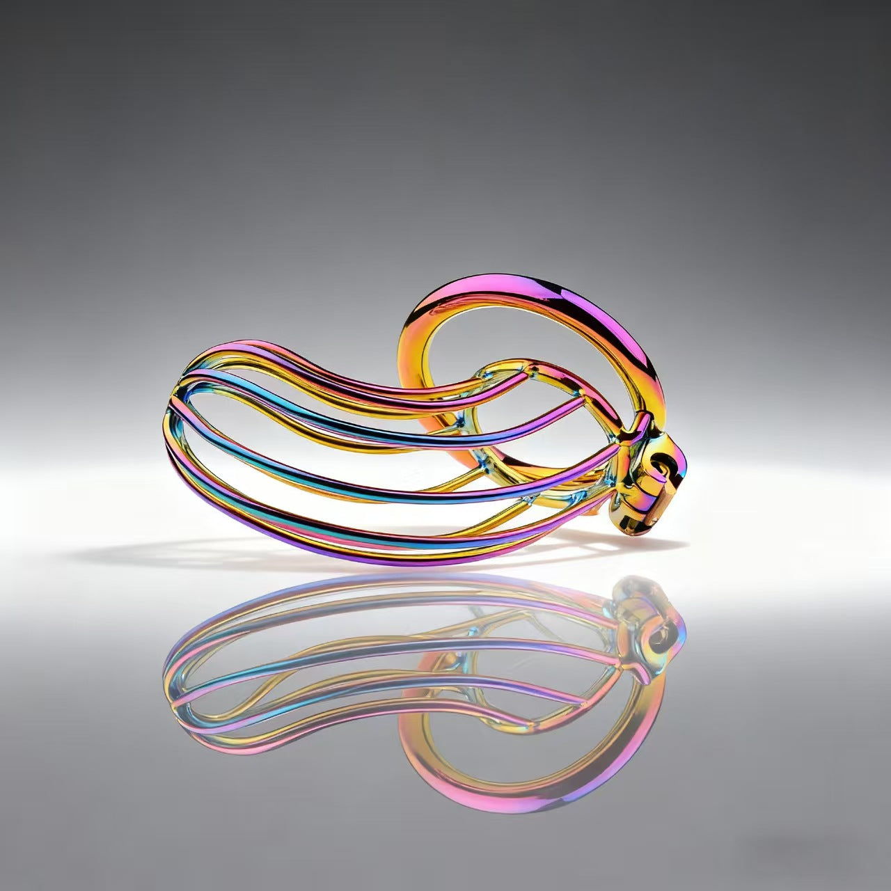 Rainbow Long Banana Chastity Cage 3