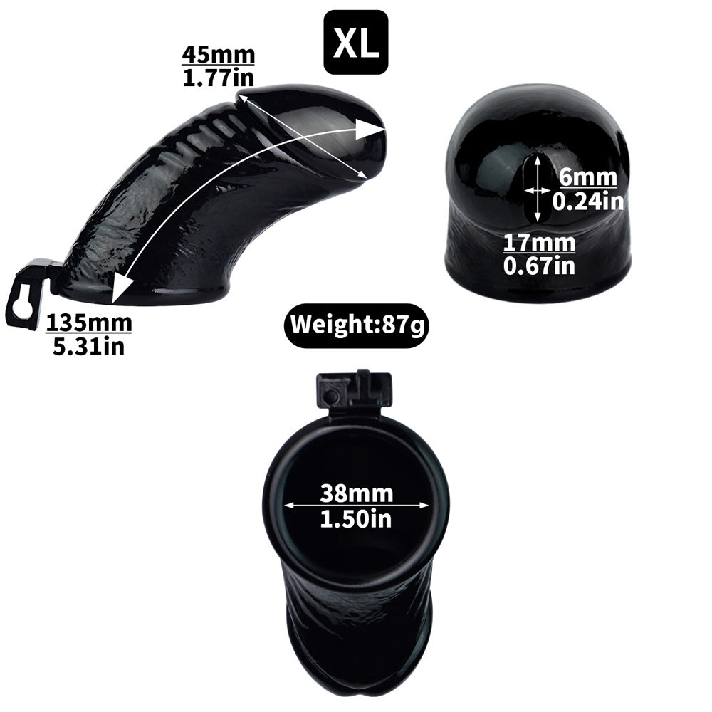 3D Printed Realistic Black Cock Cage Penis Sleeve