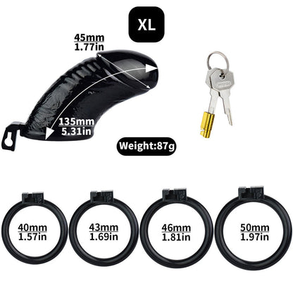 3D Printed Realistic Black Cock Cage Penis Sleeve