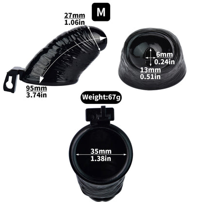 3D Printed Realistic Black Cock Cage Penis Sleeve