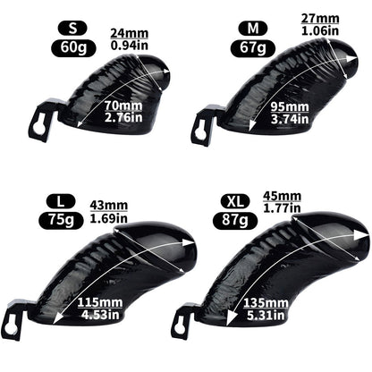 3D Printed Realistic Black Cock Cage Penis Sleeve