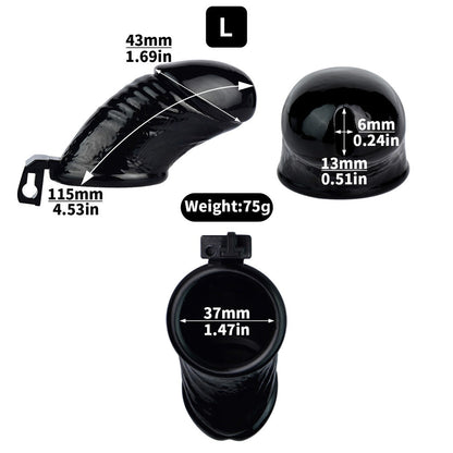 3D Printed Realistic Black Cock Cage Penis Sleeve