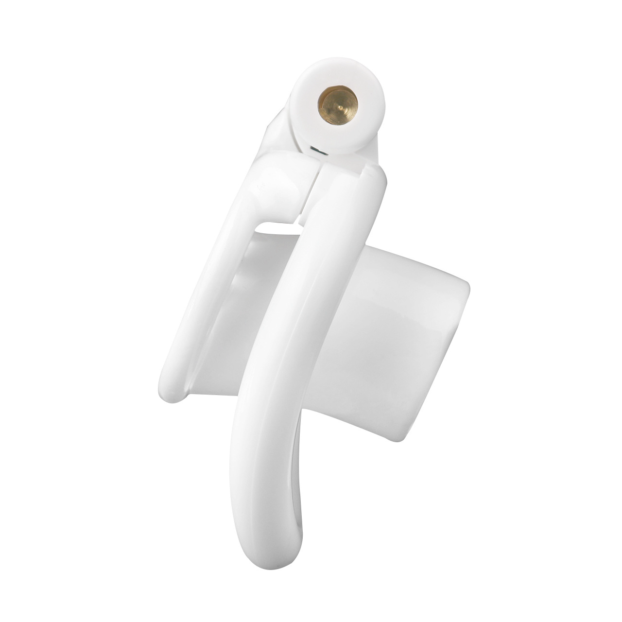 Resin Inverted Chastity Cage with Easy Pee Design - Black/White/Pink