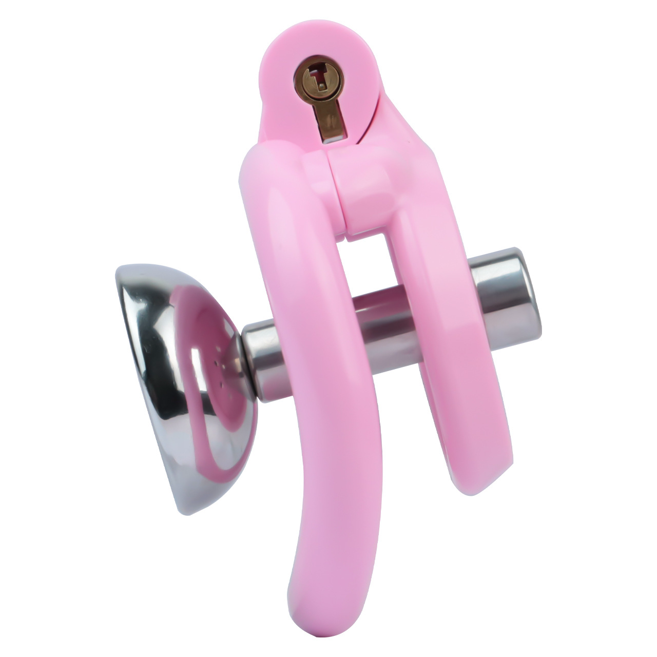 Flat Resin Chastity Cage with Inverted Plug & 4 Base Rings