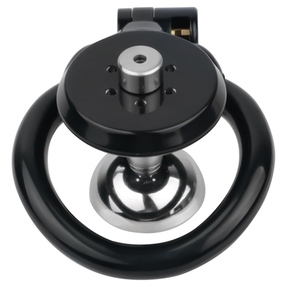 Flat Resin Chastity Cage with Inverted Plug & 4 Base Rings