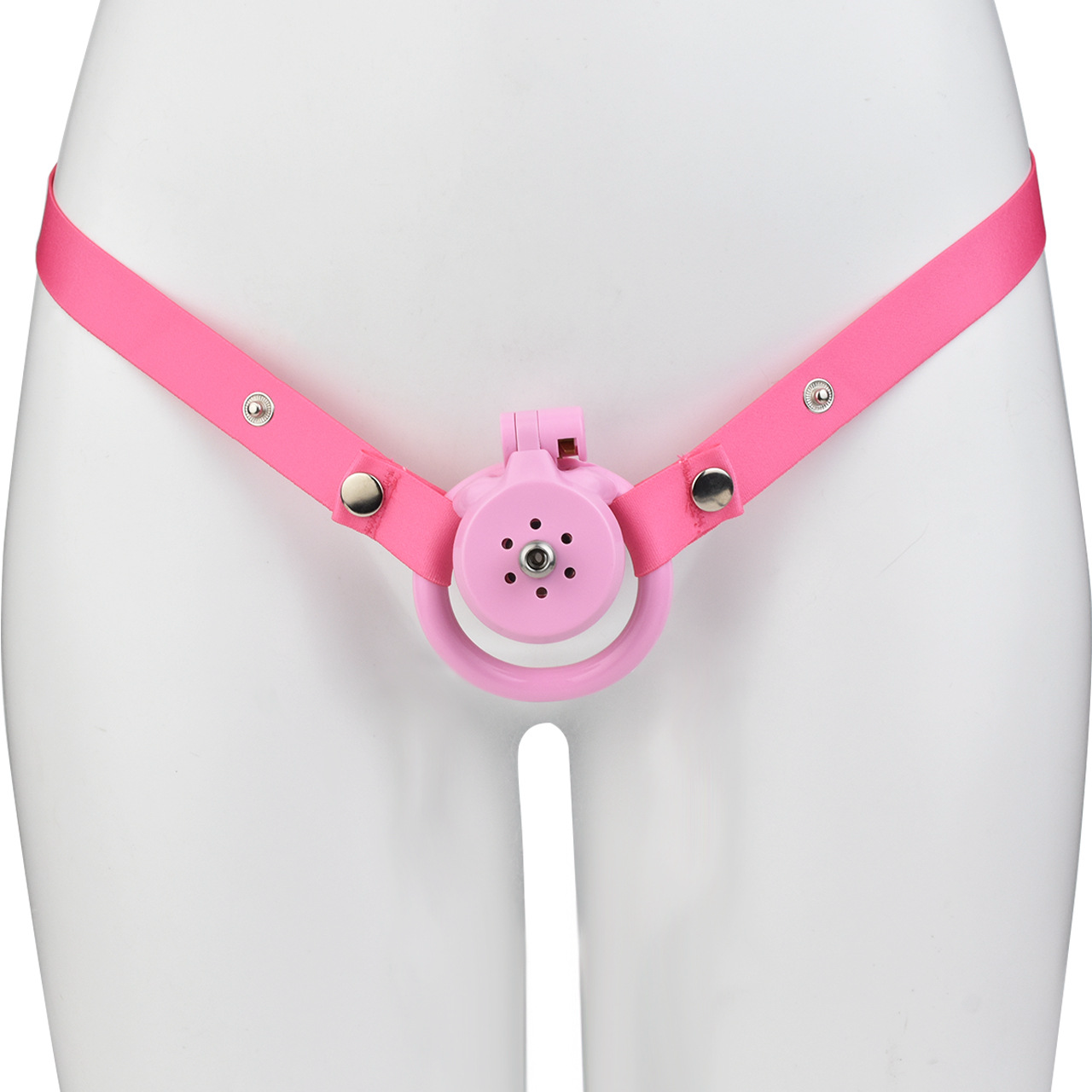 Flat Resin Chastity Cage with Inverted Plug & 4 Base Rings