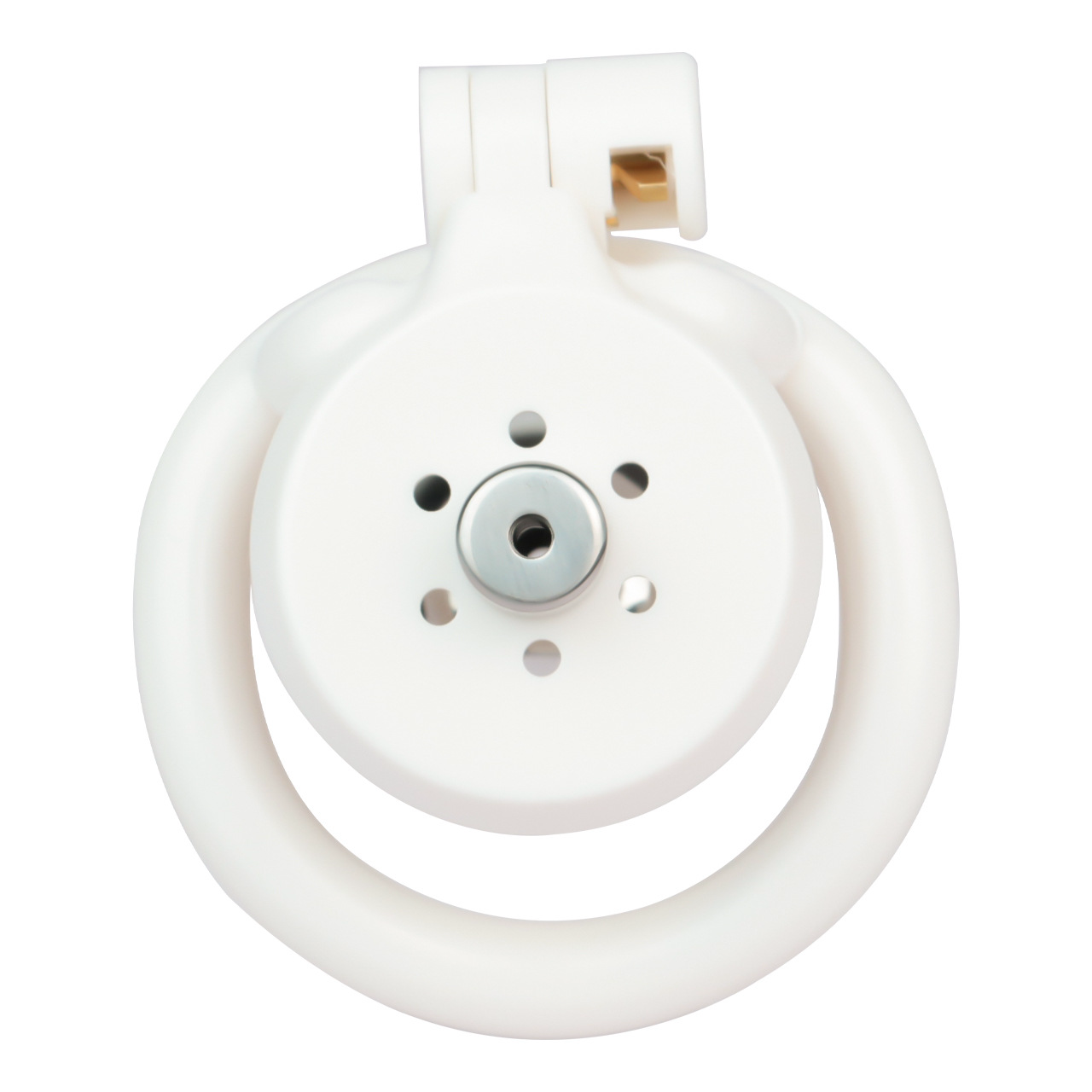 Flat Resin Chastity Cage with Inverted Plug & 4 Base Rings