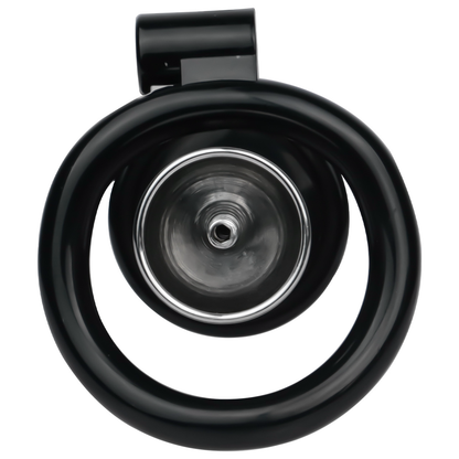 Flat Resin Chastity Cage with Inverted Plug & 4 Base Rings