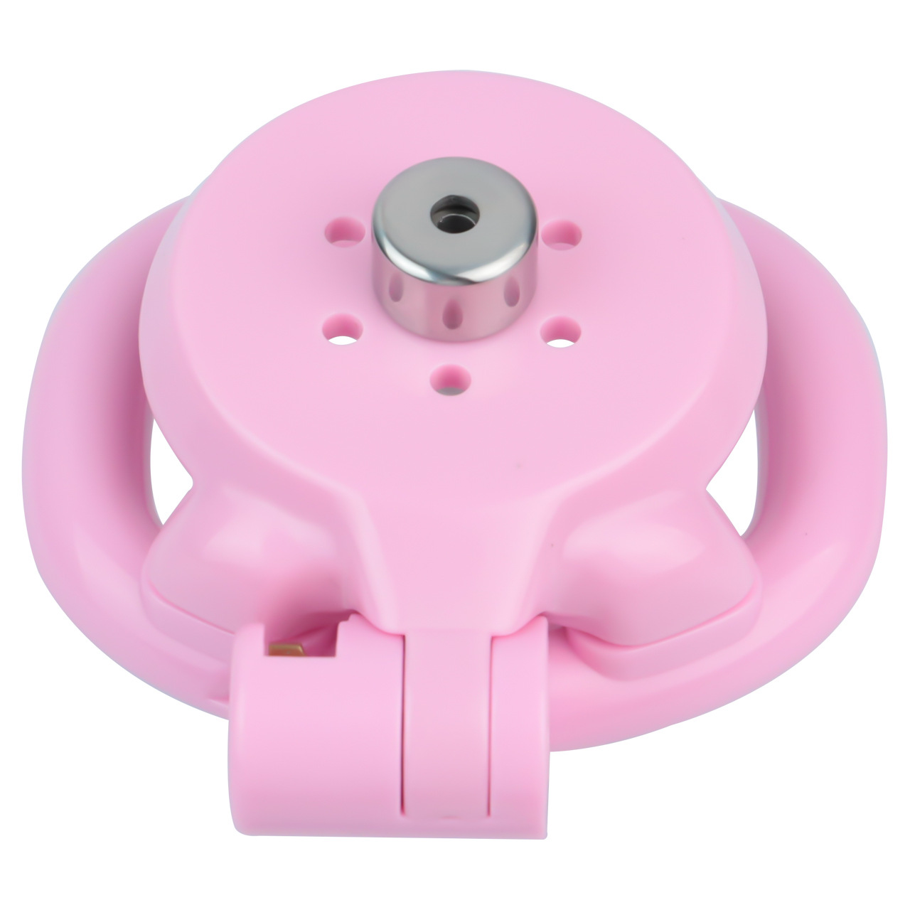 Flat Resin Chastity Cage with Inverted Plug & 4 Base Rings