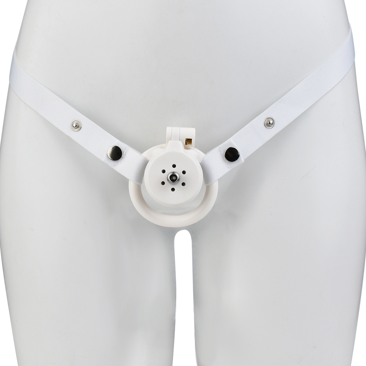 Flat Resin Chastity Cage with Inverted Plug & 4 Base Rings