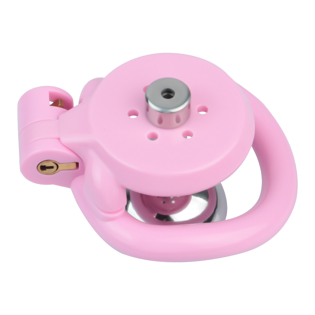 Flat Resin Chastity Cage with Inverted Plug & 4 Base Rings