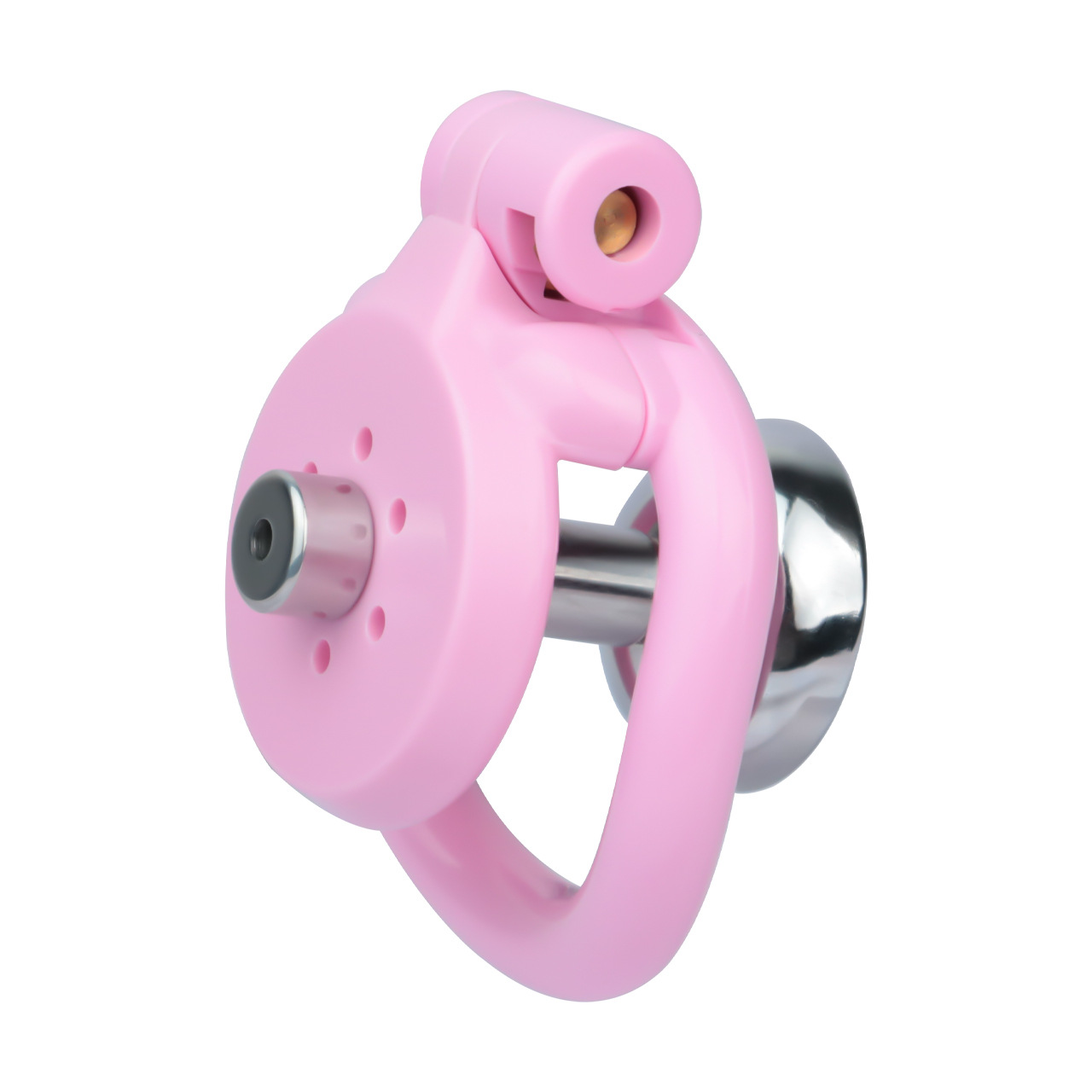 Flat Resin Chastity Cage with Inverted Plug & 4 Base Rings