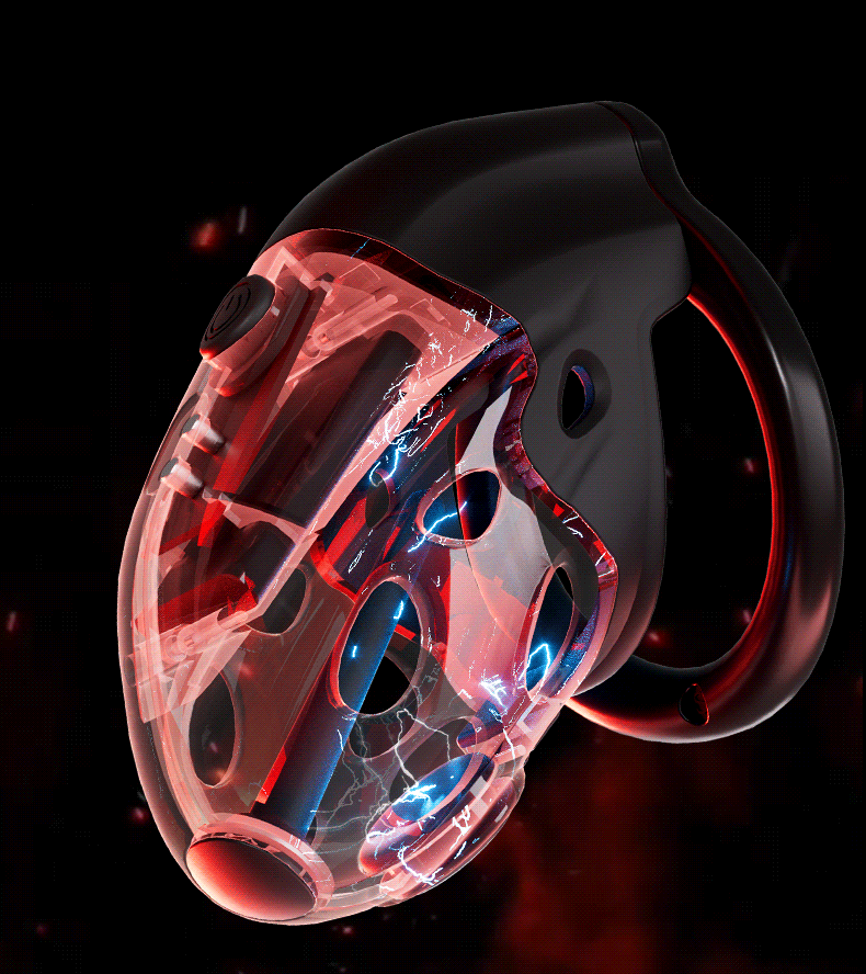 Lockink Retractable Estim Chastity Cage with Vibrations
