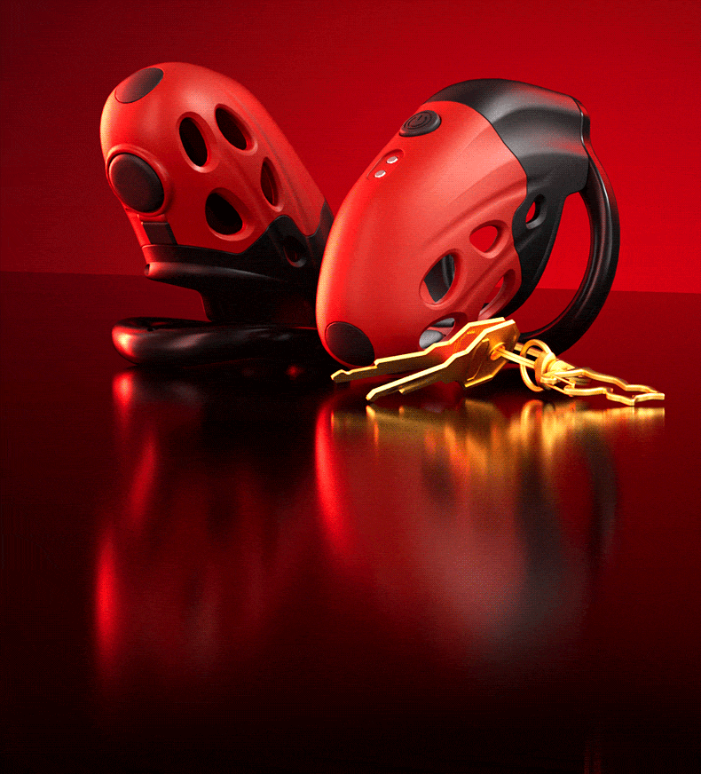 Lockink Retractable Estim Chastity Cage with Vibrations