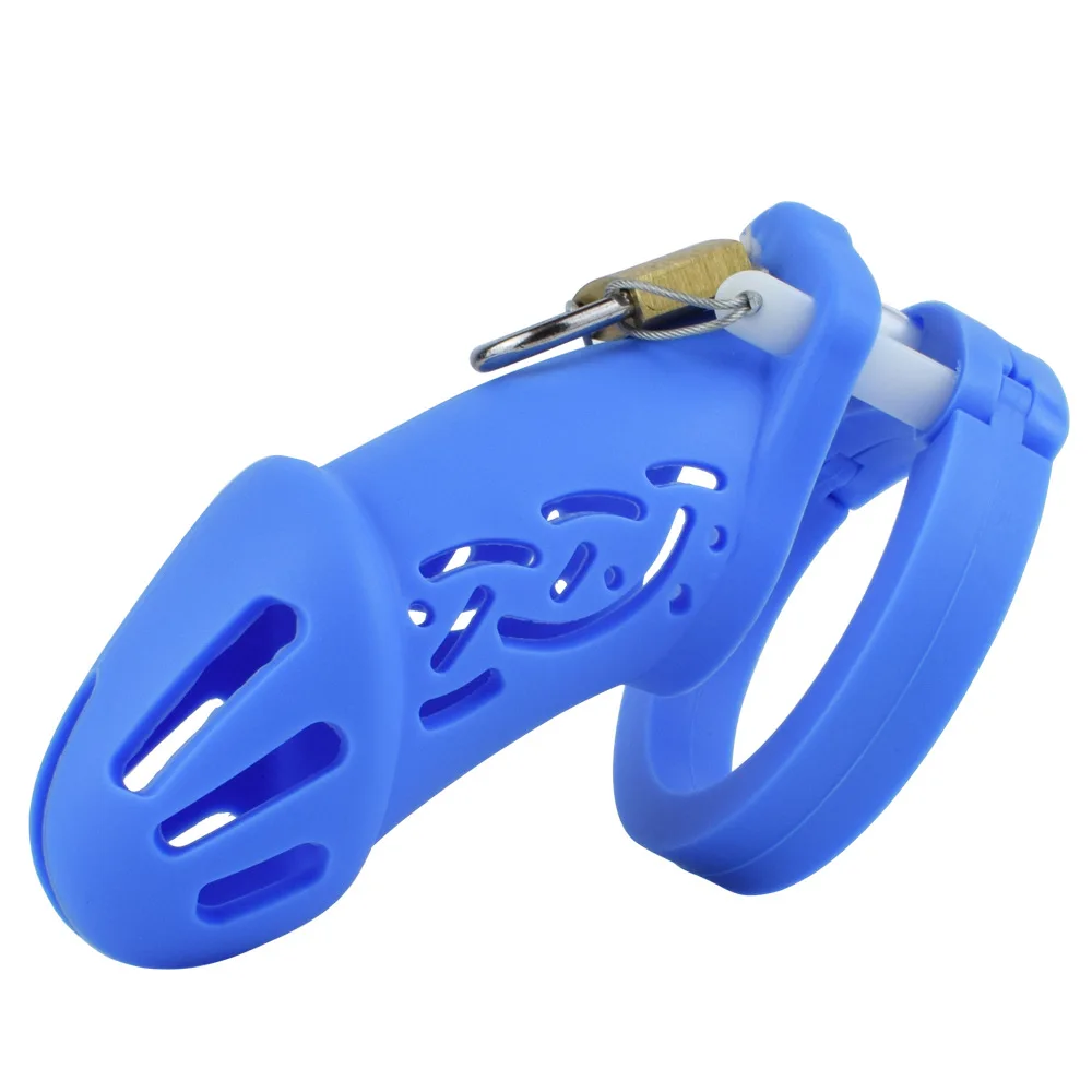 Comfort-Fit Silicone Chastity Cage with Nylon Waist Belt
