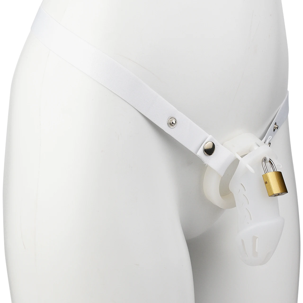 Comfort-Fit Silicone Chastity Cage with Nylon Waist Belt