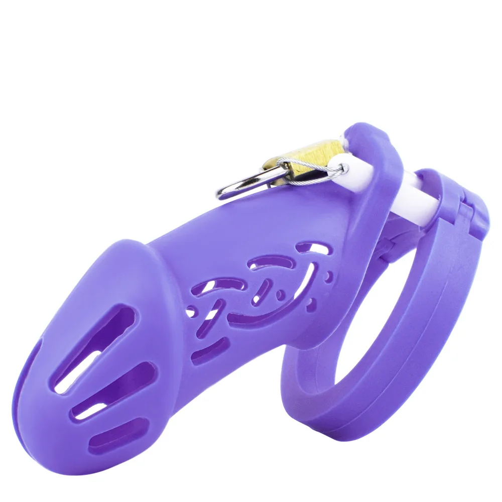 Comfort-Fit Silicone Chastity Cage with Nylon Waist Belt