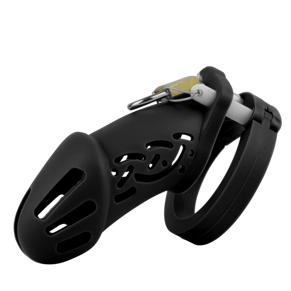 Comfort-Fit Silicone Chastity Cage with Nylon Waist Belt