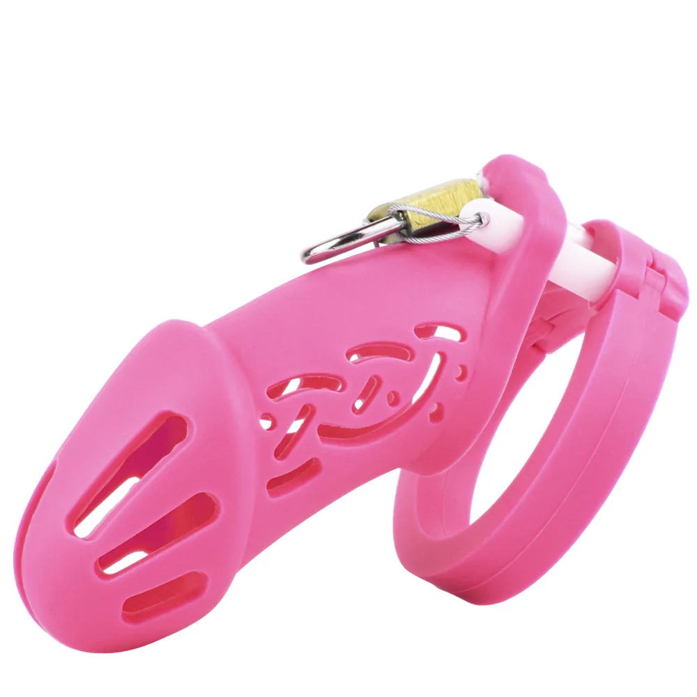 Comfort-Fit Silicone Chastity Cage with Nylon Waist Belt