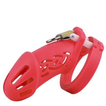 Comfort-Fit Silicone Chastity Cage with Nylon Waist Belt